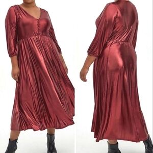 Torrid Red Metallic Shiny Foil Party Dress Size 4 4x 26W New!